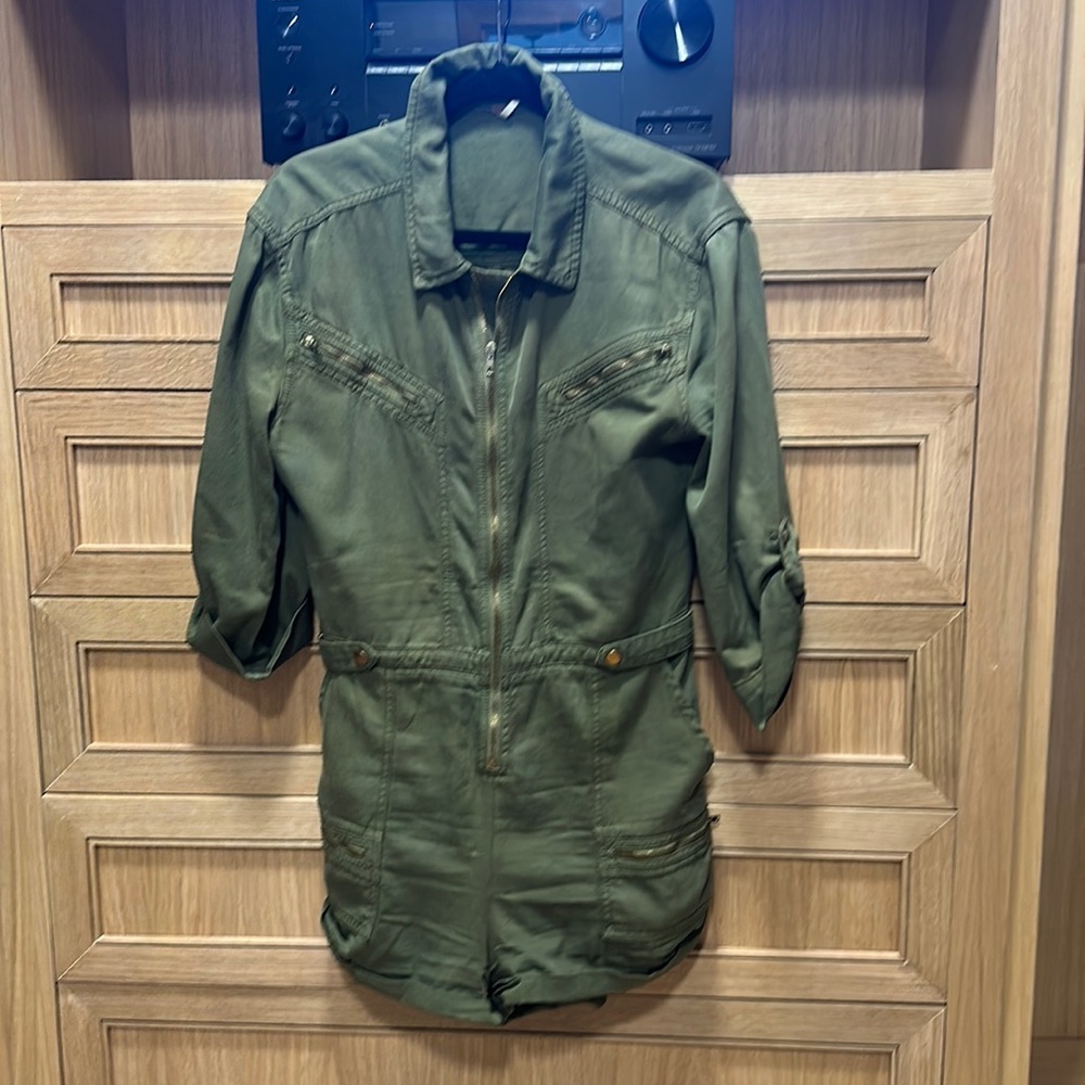 Olive green free people, short romper, size 6